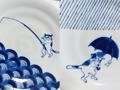 Asabashi cat plates gift set
